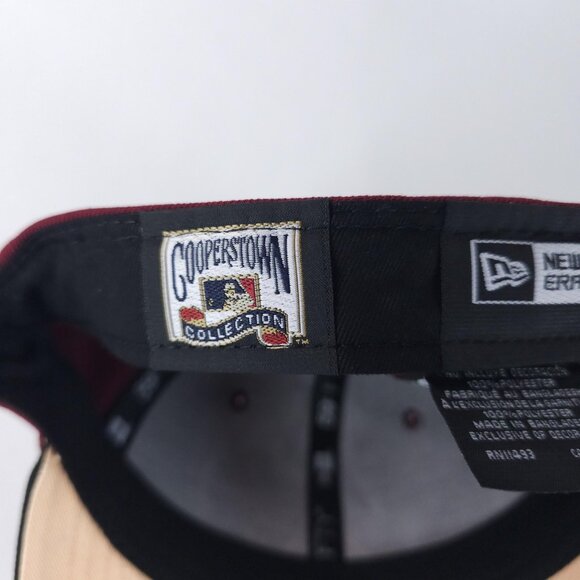 Atlanta Braves Hat Cap Fitted Mens 7 1/2 Burgundy MLB Baseball 59FIFTY New Era - Picture 7 of 7